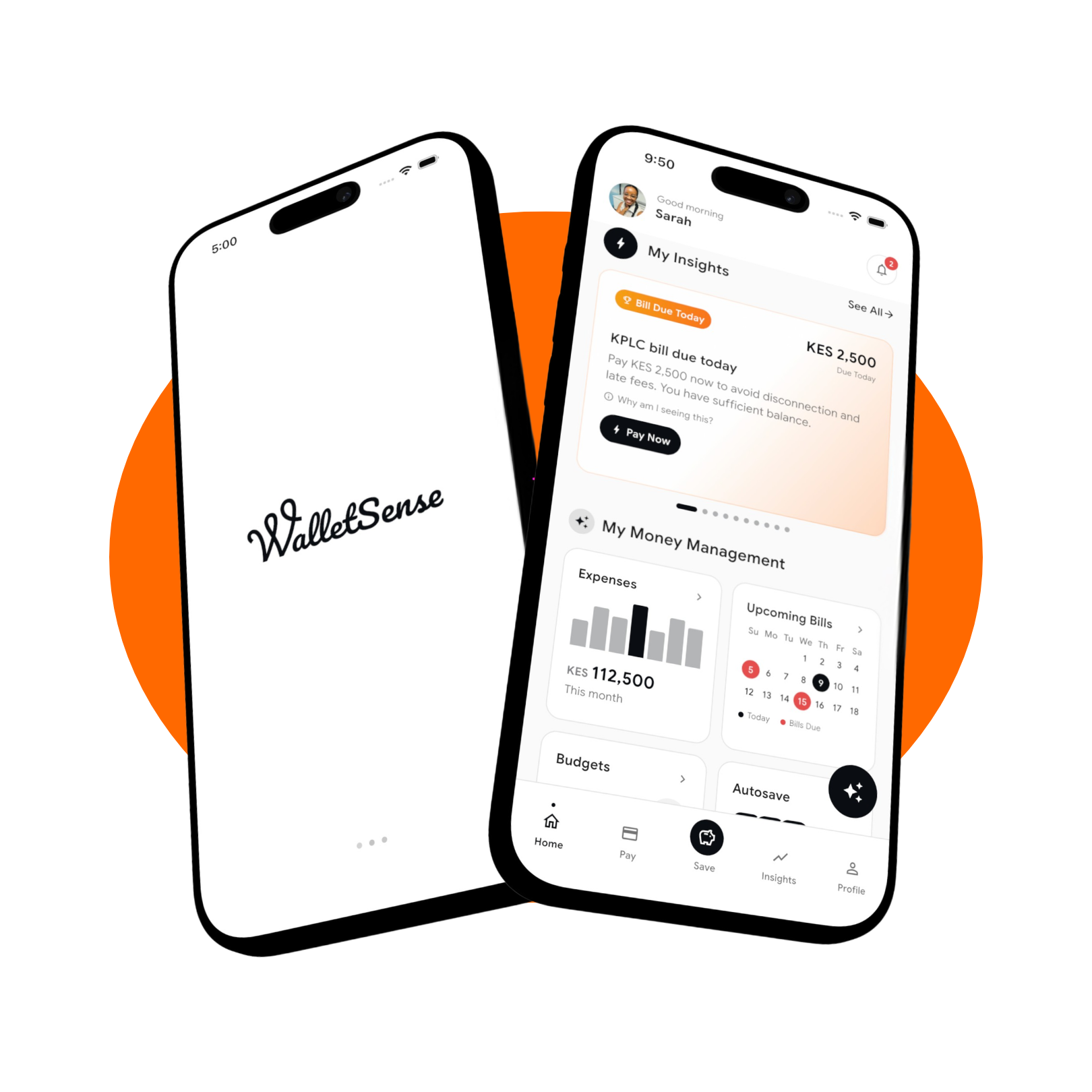 WalletSense AI fintech app screens